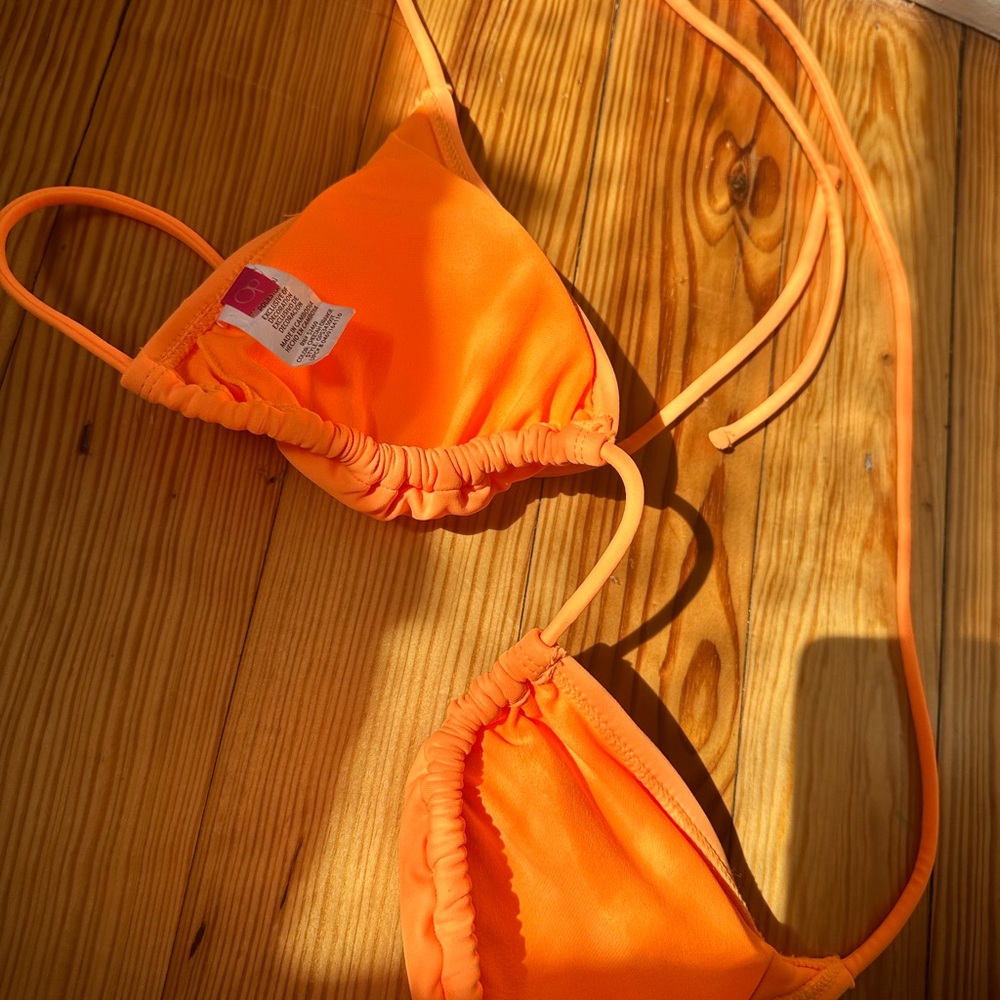 Orange Bikini Top with Straps - Picture 5 of 7